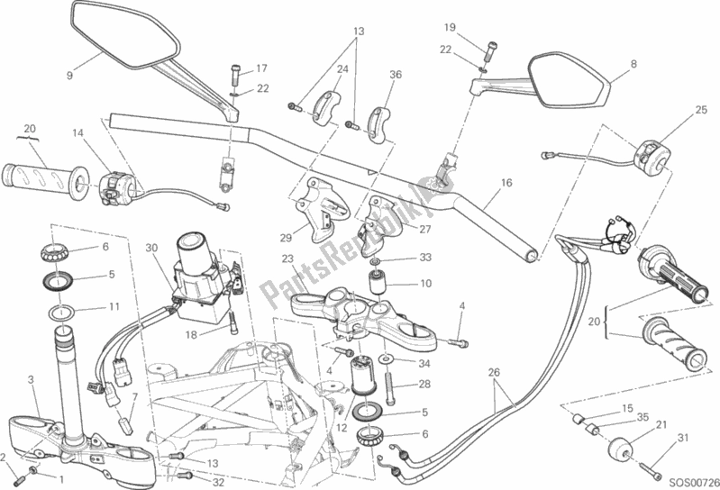 Wszystkie części do Kierownica Ducati Diavel FL Brasil 1200 2015
